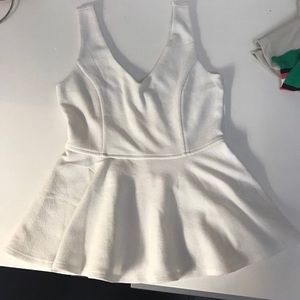 White peplum top